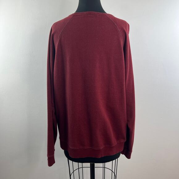 PACT Organic Burgundy Sweatshirt Cotton Crew Neck Raglan Sleeve Pullover Large L - Picture 4 of 7
